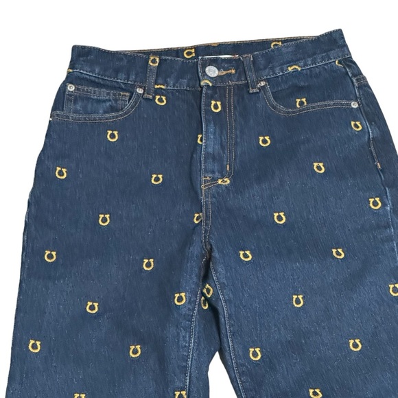 BDG High Waisted Cowboy Horseshoe Denim Jeans size 26 Urban Outfitters Concert - Picture 10 of 14